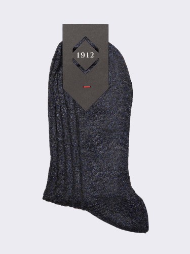 Damen-Kurzsocken Rippenmuster Lurex - Made in Italy